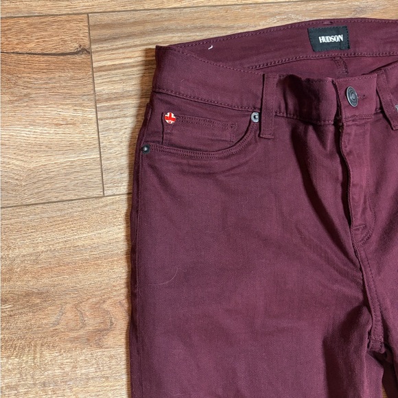 Hudson Krista Super Skinny jeans Shade  Bordeaux mid-rise - Picture 6 of 10